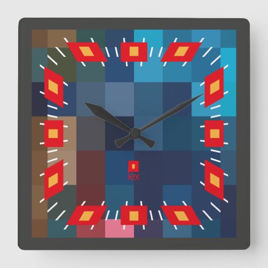 Horloge Carrée PIXELAT FIRST SERIES LEX by Masanser (Recto)