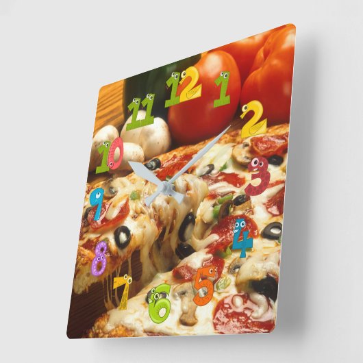 Horloge Carrée Pizzeria (Angle)