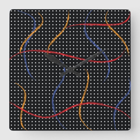 Horloge Carrée Plafond et points de peinture rétro (Recto)