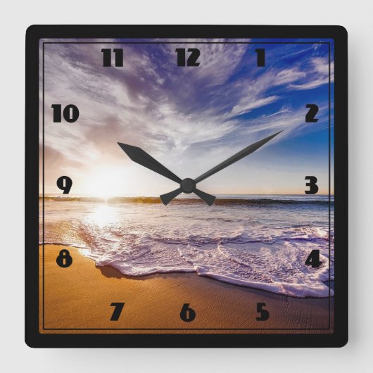 Horloge Carrée Plage (Recto)