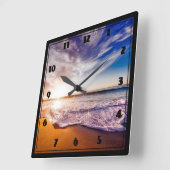 Horloge Carrée Plage (Angle)