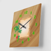 Horloge Carrée Plage (Angle)