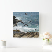 Horloge Carrée Plage à l'océan (Maison)
