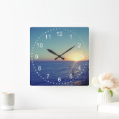 Horloge Carrée Plage cool (Maison)