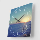 Horloge Carrée Plage cool (Angle)
