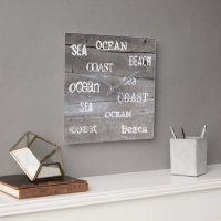 Plage de bois flotté rustique océan écriture manus
