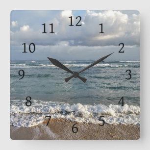 Horloge Carrée Plage de mer d'océan de la photo 9