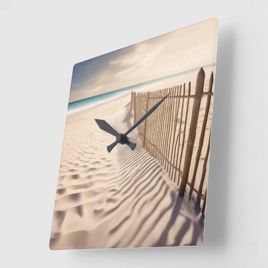 Horloge Carrée Plage De Sable (Angle)