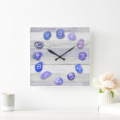 Horloge Carrée Plage de verre de mer Bois d'eau (Maison)