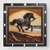 Horloge Carrée Plage Morgan Dash : Burred Charred Art (Recto)