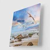 Horloge Carrée Plage Pelican Patrol (Angle)