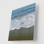 Horloge Carrée Plage/Sable/Vagues (Angle)