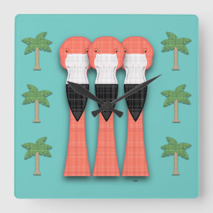 Horloge Carrée Plaidmingos Square Wall Clock