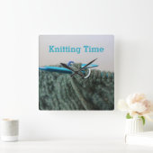 Horloge Carrée Plaisanterie tricot-temps (Maison)