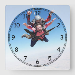 Horloge Carrée Plaisir Skydiving