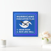 Horloge Carrée Plan d'évacuation des ouragans ; -) (Maison)