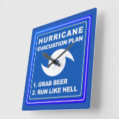 Horloge Carrée Plan d'évacuation des ouragans ; -) (Angle)