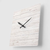 Horloge Carrée planches en bois (Angle)