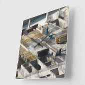 Horloge Carrée Plante de construction (Angle)