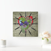 Horloge Carrée Plante de jardin pour les amateurs de succulents (Maison)