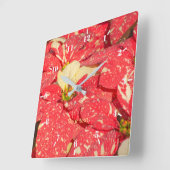 Horloge Carrée Plante de Noël Poinsettia Flower (Angle)