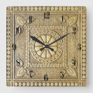 Horloge Carrée Plaque de bronze