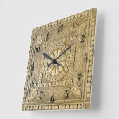Horloge Carrée Plaque de bronze (Angle)