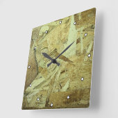 Horloge Carrée Plaque de contreplaqué OSB avec points (Angle)