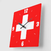 Horloge Carrée Plaque d'inscription White Cross (Angle)