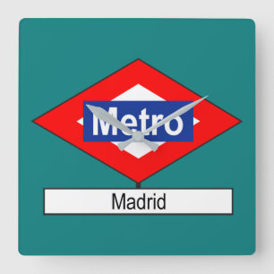 Horloge Carrée Plaque Mètre Madrid