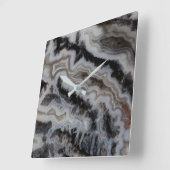 Horloge Carrée Plaque mixte de jasper Agate (Angle)