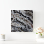 Horloge Carrée Plaque mixte de jasper Agate (Maison)