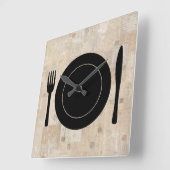 Horloge Carrée Plate Setting Fork Knife (Angle)