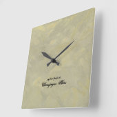 Horloge Carrée Plâtre Métallique Argent Et Or (Angle)