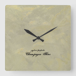 Horloge Carrée Plâtre métallique d'argent et d'or