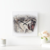 Horloge Carrée Playful Wolves Clock (Maison)