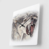Horloge Carrée Playful Wolves Clock (Angle)