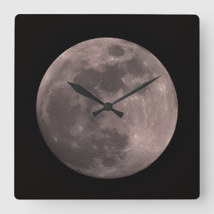 Horloge Carrée Pleine Lune