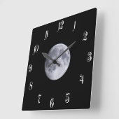 Horloge Carrée Pleine lune (Angle)