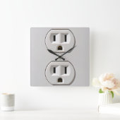 Horloge Carrée Plug-in de prise électrique (Maison)