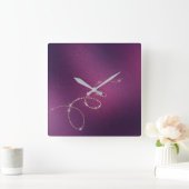 Horloge Carrée Plum Faux Gold Crystals Frozen Glass Infinity (Maison)