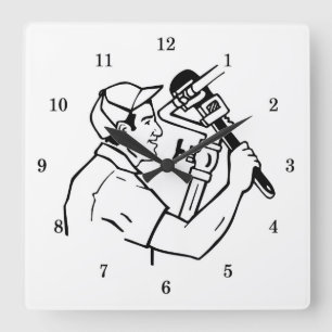 Horloge Carrée Plumeur professionnel