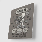 Horloge Carrée Plus grand rêve (Angle)