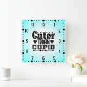 Horloge Carrée Plus mignon que mignon - Saint-Valentin (Maison)