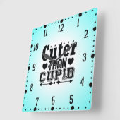 Horloge Carrée Plus mignon que mignon - Saint-Valentin (Angle)