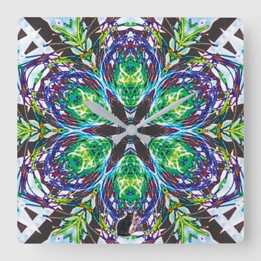 Horloge Carrée Pods Kaleidoscope (Recto)