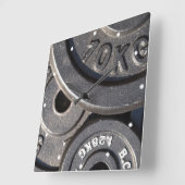 Horloge Carrée Poids de la salle de sport (Angle)