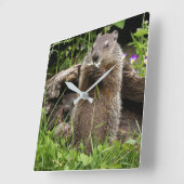 Horloge Carrée Poignée sur une fleur (Angle)