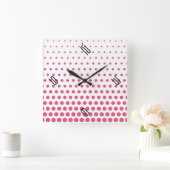 Horloge Carrée Pointe rose blanc moderne (Maison)