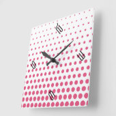 Horloge Carrée Pointe rose blanc moderne (Angle)